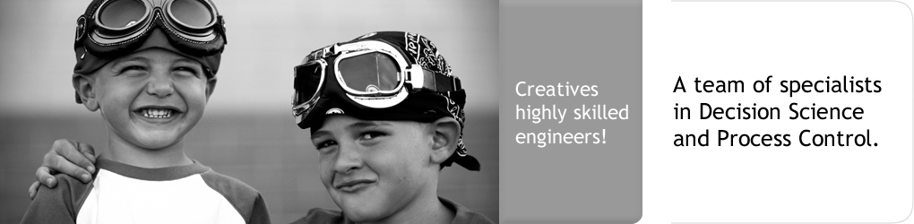 Creatives highly skilled engineers! A team of specialists in Decision Science and Process Control.
